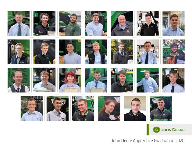 John Deere’s latest Ag Tech, Parts Tech and Turf Tech apprentice graduates.