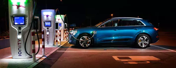 Blue Electric Vehicle