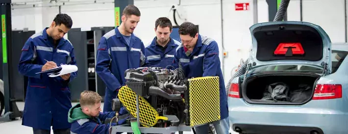 Apprentice in workshop