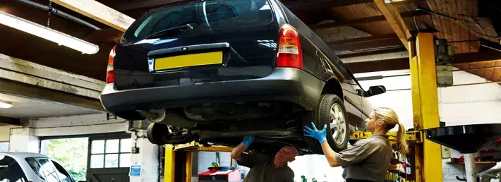 car on rack