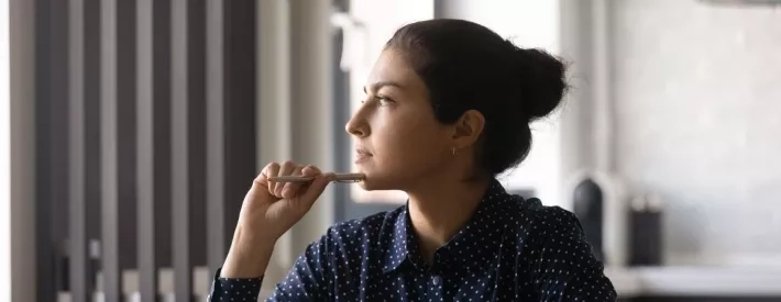 Woman setting goals