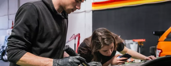 Apprentices working