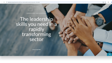 The leadership skills you need in a rapidly transforming sector The leadership skills you need in a rapidly transforming sector